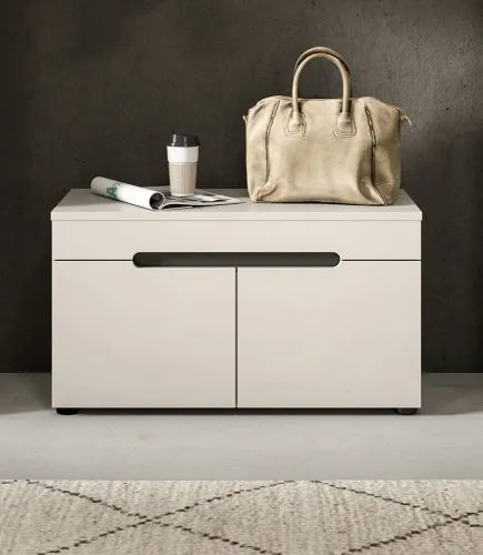 Garderobenbank Sitzbank Canu | Kaschmir / Basalt grau