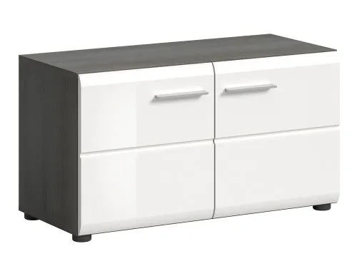 Garderobenbank Sitzbank Salsa | weiß Hochglanz / rauchsilber