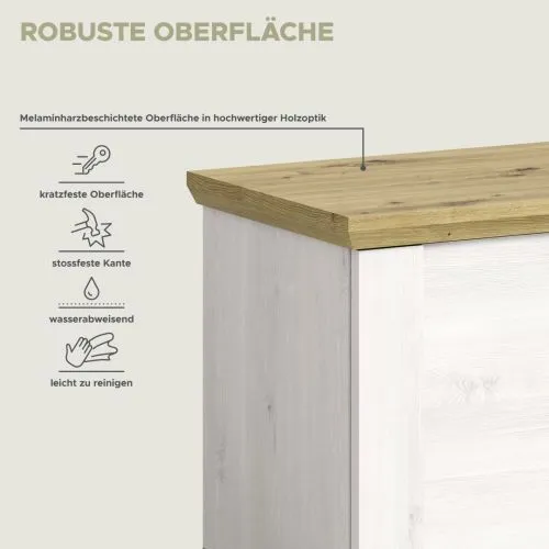 Garderobenbank Sitzbank Verona | Lärche Sibiu / Eiche ohne Sitzkissen