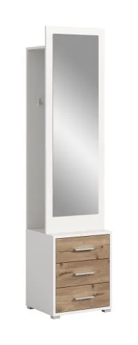 Garderobenkombination Kompaktgarderobe Polo | weiß / Nox Oak