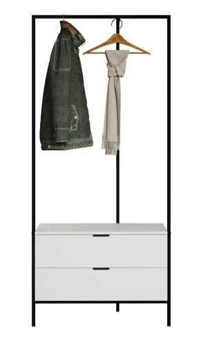 Garderobenmöbel Kommode Jody | weiß / schwarz