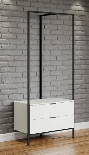 Garderobenmöbel Kommode Jody | weiß / schwarz