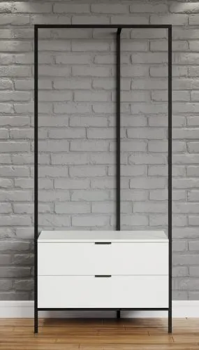 Garderobenmöbel Kommode Jody | weiß / schwarz