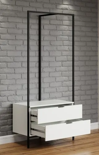 Garderobenmöbel Kommode Jody | weiß / schwarz
