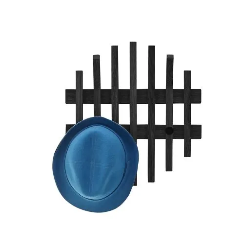 Garderobenpaneel Bantry 1 | Eiche massiv schwarz | 38x40x11 cm