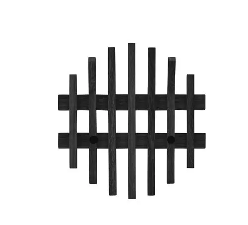 Garderobenpaneel Bantry 1 | Eiche massiv schwarz | 38x40x11 cm