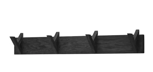 Garderobenpaneel Bantry 2 | Eiche massiv schwarz | 80 x 13 x 12 cm