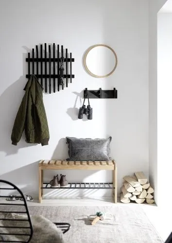 Garderobenpaneel Bantry 2 | Eiche massiv schwarz | verschiedene Größen