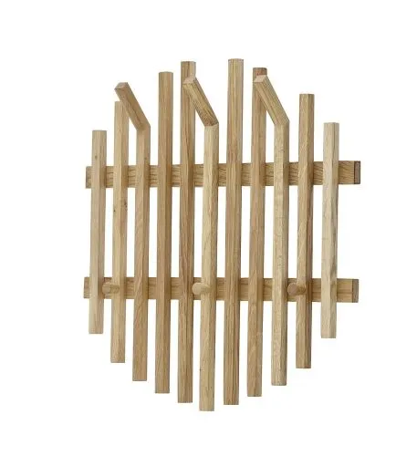 Garderobenpaneel Bantry 4 | Eiche massiv | 58x60x11 cm