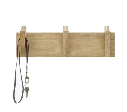 Garderobenpaneel Bantry 5 | Eiche massiv | 40 x 13 x 12 cm