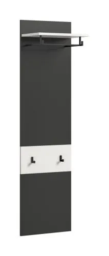 Garderobenpaneel Canu 1 | Weiß / Basalt grau