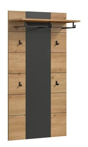 Garderobenpaneel Canu 2 | Artisan / Basalt grau