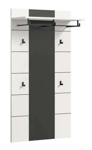 Garderobenpaneel Canu 2 | Weiß / Basalt grau