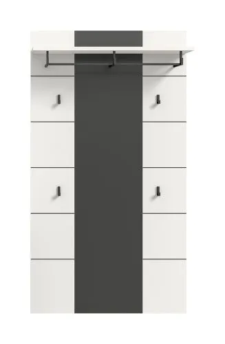 Garderobenpaneel Canu 2 | Weiß / Basalt grau