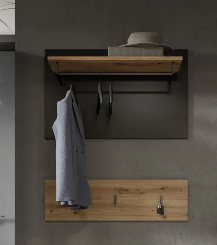 Garderobenpaneel Canu | grau /Artisan Eiche