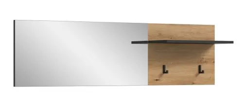 Garderobenpaneel Canu mit Spiegel | Artisan / Basalt grau