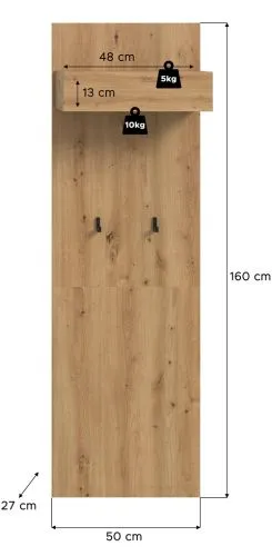 Garderobenpaneel Drive mit Hutablage | Artisan Oak