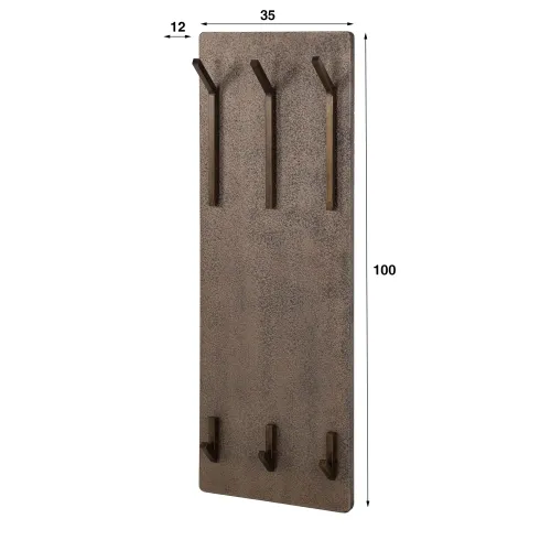 Garderobenpaneel Du-Vin | 6 Haken | Ferro | Antike bronze