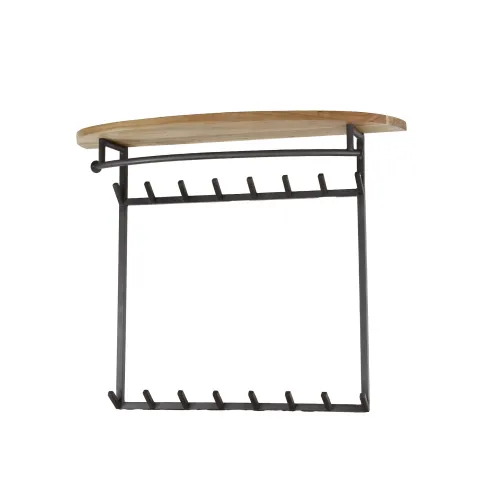 Garderobenpaneel Kiri 16 Haken | rund | Akazie massiv | natur