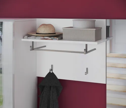 Garderobenpaneel Linus | weiß Hochglanz