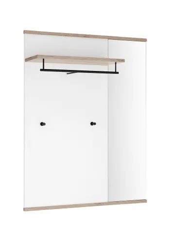 Garderobenpaneel Montello mit Spiegel | Soft White / Viking Oak