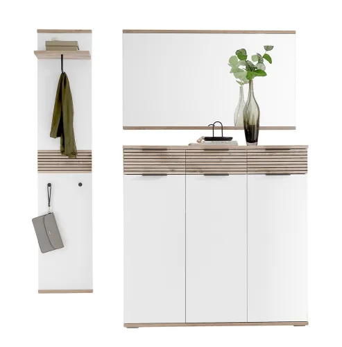 Garderobenpaneel Montello | Soft White / Viking Oak