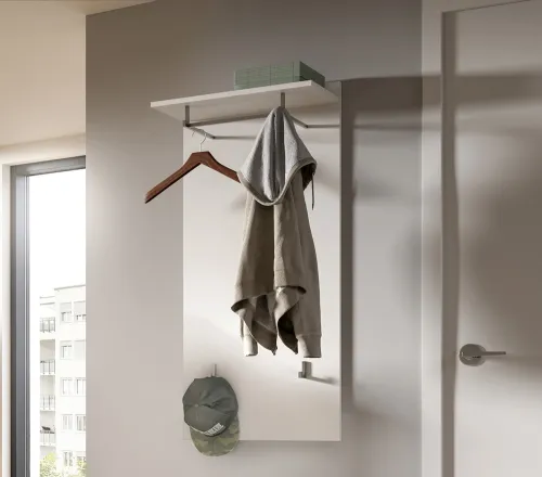 Garderobenpaneel Prego | weiß Hochglanz