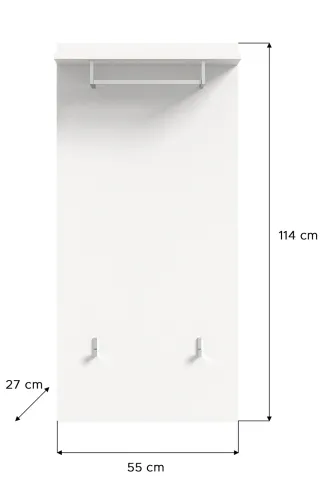 Garderobenpaneel Prego | weiß Hochglanz