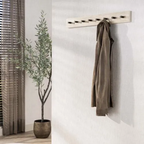 Garderobenpaneel Pula | 8 Haken | Keramik travertin