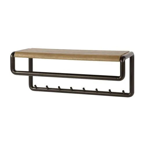 Garderobenpaneel Shio | 8 Haken | Eiche | Drift brown