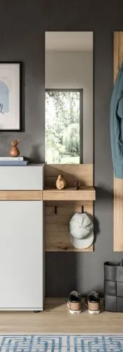 Garderobenpaneel Spiegelpaneel Naro | Evoke Oak