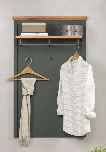 Garderobenpaneel Stanton | Tannengrün / Eiche