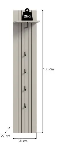 Garderobenpaneel Station | Kaschmir