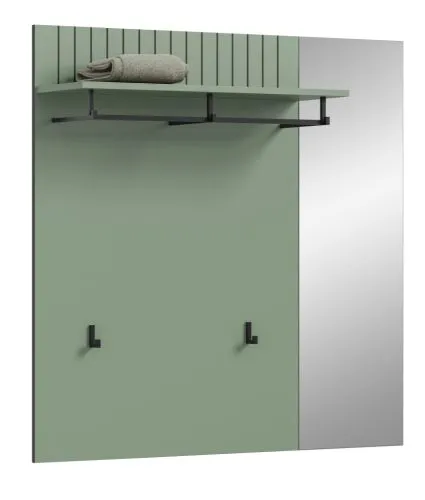 Garderobenpaneel Station | mit Spiegel | Smoke Green