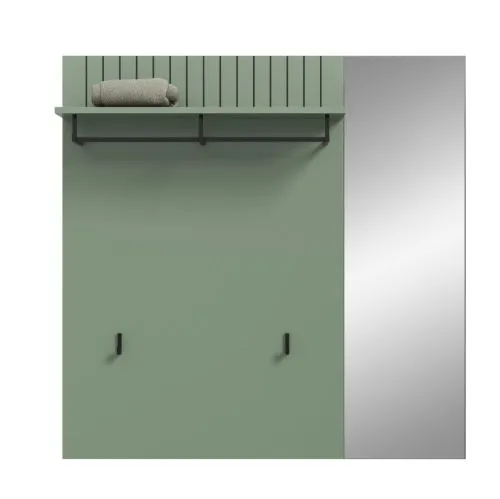 Garderobenpaneel Station | mit Spiegel | Smoke Green