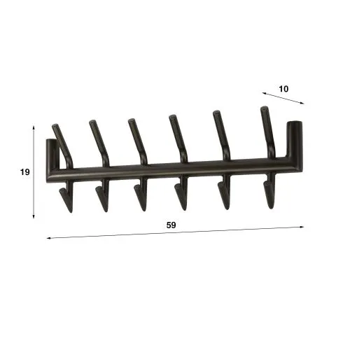 Garderobenpaneel Torino, Wandmontierte Garderobe mit 9 Haken – Ansicht 5