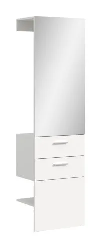 Garderobenpaneel Vaga | mit Spiegel | weiß