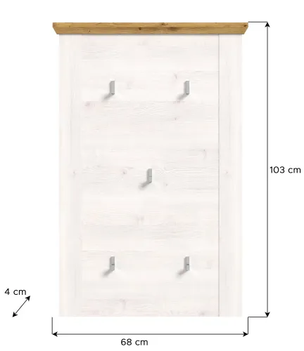 Garderobenpaneel Wandgarderobe Verona | Lärche Sibiu / Eiche