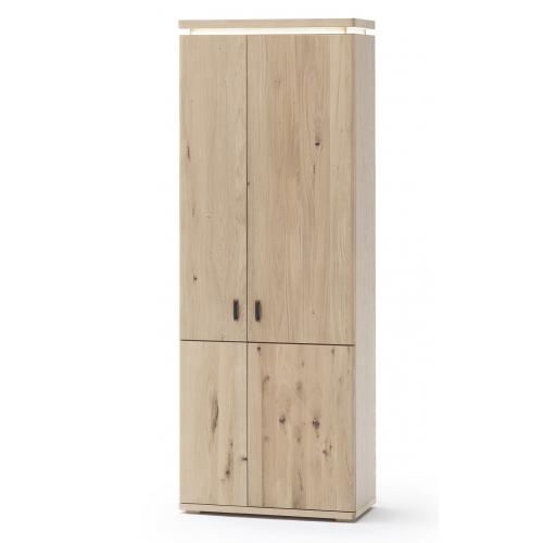 Garderobenschrank Barcelona | Balkeneiche Bianco / Eiche Bianco | inkl. LED Beleuchtung