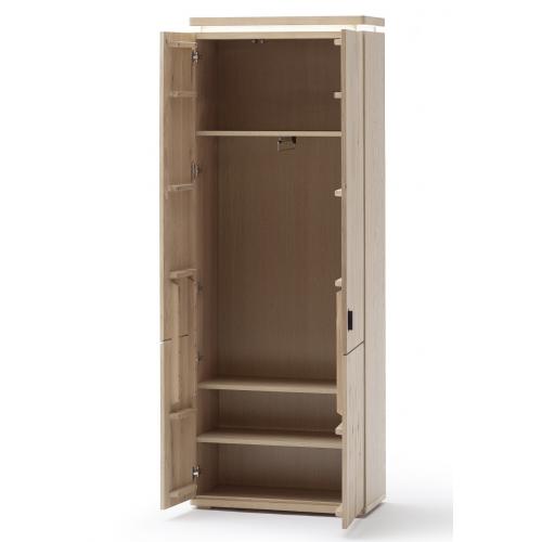 Garderobenschrank Barcelona | Balkeneiche Bianco / Eiche Bianco | inkl. LED Beleuchtung