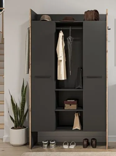 Garderobenschrank Bueno | Basalt / Nox Oak | verschiedene Größen