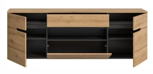 Garderobenschrank Canu hängend | Basalt grau / Artisan Eiche