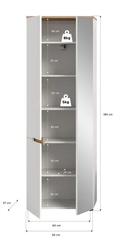 Garderobenschrank Canu | Weiß / Artisan Eiche