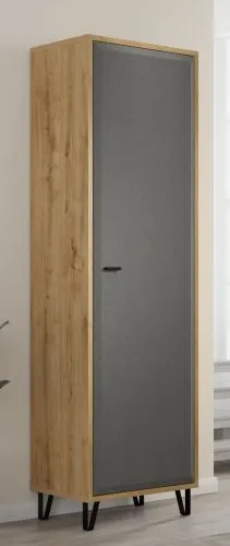 Garderobenschrank Cheyenne | Eiche Navarra / Filz Dark Grey