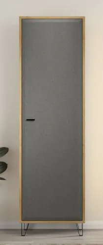 Garderobenschrank Cheyenne | Eiche Navarra / Filz Dark Grey