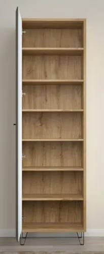 Garderobenschrank Cheyenne | Eiche Navarra / Filz Dark Grey