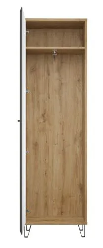 Garderobenschrank Cheyenne | Eiche Navarra / Filz Dark Grey