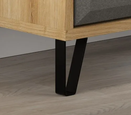 Garderobenschrank Cheyenne | Eiche Navarra / Filz Dark Grey