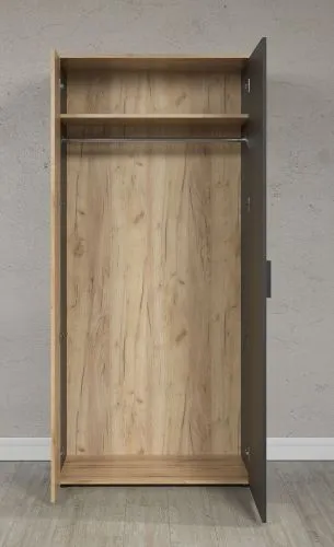 Garderobenschrank Esteban 1 | Anthrazit / Coast Evoke Oak