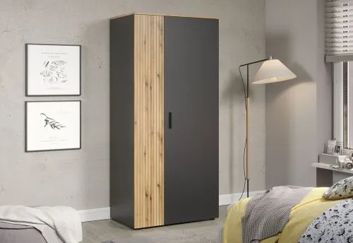 Garderobenschrank Esteban 1 | Anthrazit / Coast Evoke Oak